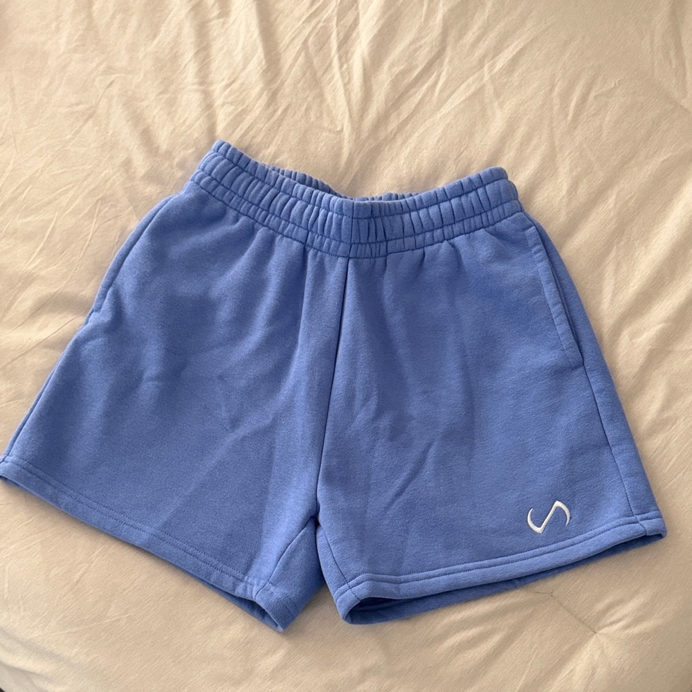 TLF Apparel Blue Fleece Lounge Shorts XS Athleisure Drawstring